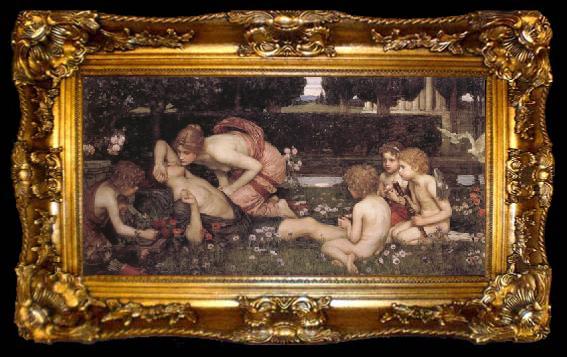 framed  John William Waterhouse The Awakening of Adonis, ta009-2